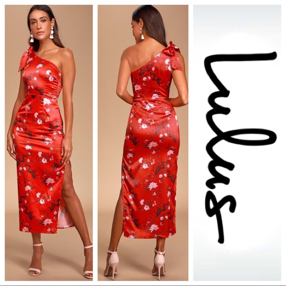 Lulus Dresses & Skirts - NWT Red Floral Dragon “Paradiso” Dress